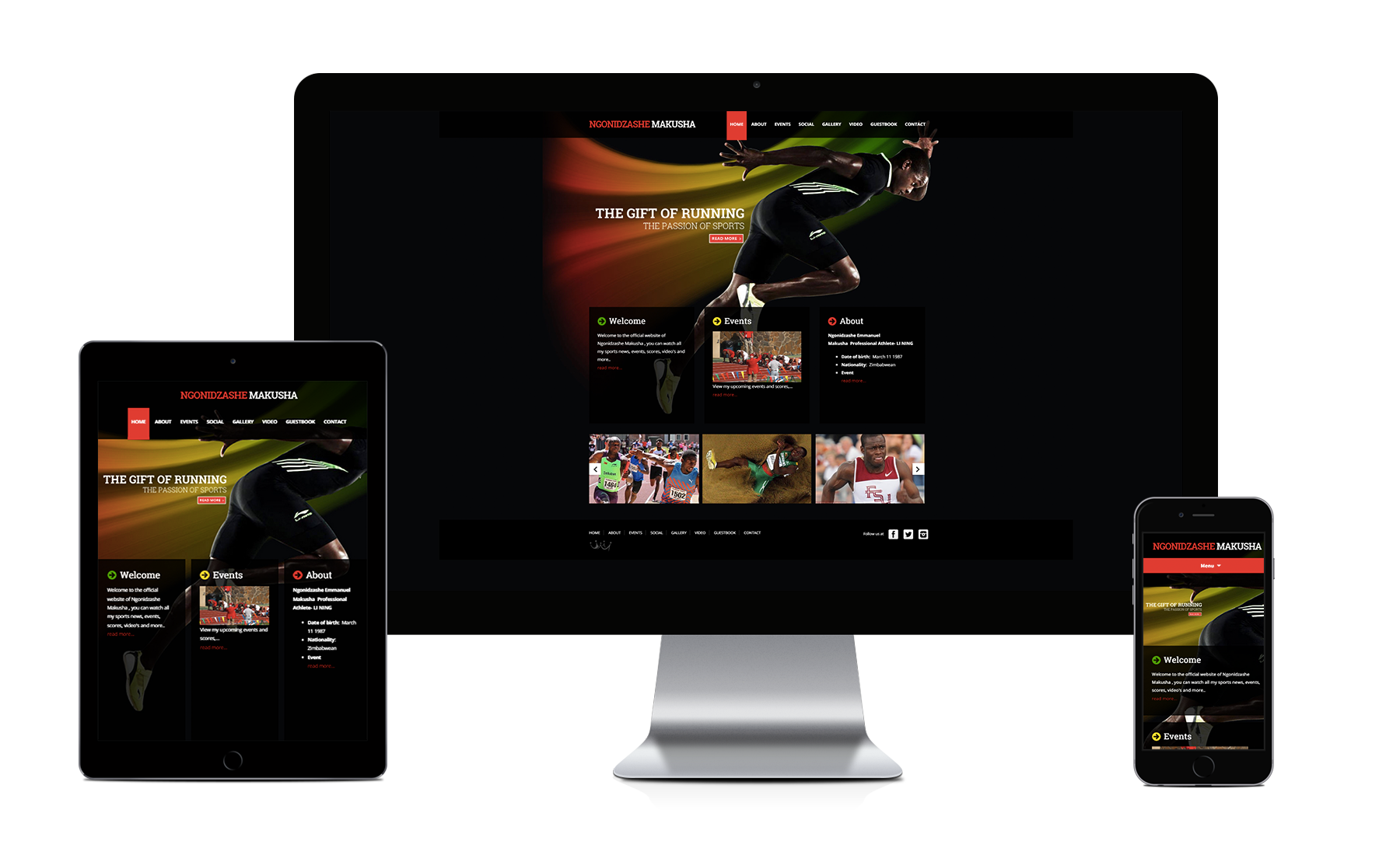Webking portfolio Athlete website